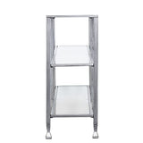 SEI Furniture Jaymes 3 Tier Glass Console Media Table, Silver Frame Finish, distressed silver (AMZ1770MC) SEI Furniture