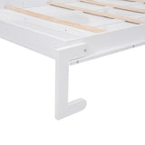 SOFTSEA Full Size Murphy Bed with Multiple Storage Shelves, Wood Wall Cabinet Bed Frame with Storage, Farmhouse Murphy Bed Fame, Can Be Folded into a Cabinet, White SOFTSEA