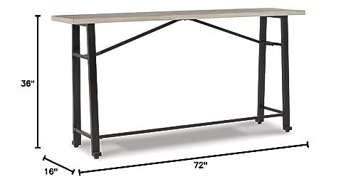 Signature Design by Ashley Karisslyn Urban Industrial Counter Height Long Table, Black & Beige - WoodArtSupply