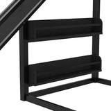Bellemave Twin Size Bunk Bed with Basketball Hoop, Pull-up Rings and Climbing Wall, Twin Bunk Bed with Slide and Bookcase, Heavy Duty Bunk Beds with Guardrail, Black Bellemave
