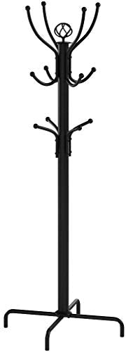 Frenchi Home Furnishing CR002 Coat Rack, 12 Hook, Black