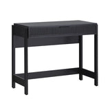 Walker Edison Office Writing and Computer Desk Spacious Desktop, Complementary in Living Spaces, 38 Inch, Reeded Black Walker Edison
