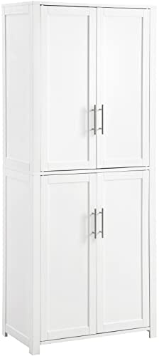 Crosley Furniture Savannah Tall Pantry, White - WoodArtSupply