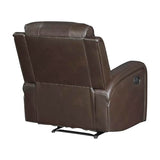Lexicon Manual Reclining Chair, Top Grain Leather Match Wall Hugger Recliner Chair, Tab Pull Reclining, High Density Foam Over Pocket Coils, for Living Room/Reading Nook/Bedroom, Brown Lexicon