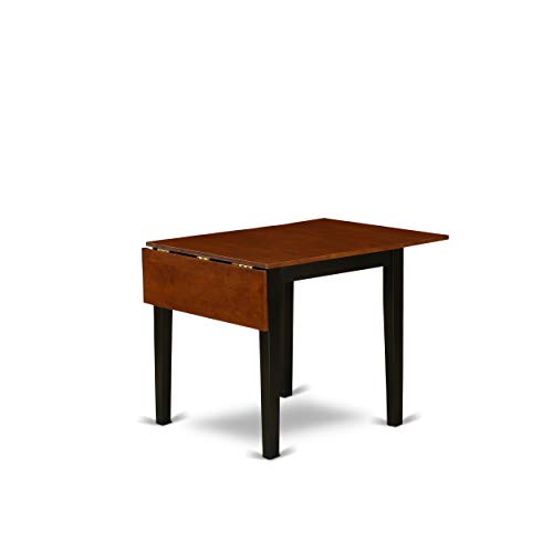 East West Furniture NDAN3-BCH-W 3 Piece Modern Dining Table Set Contains a Rectangle Wooden Table with Dropleaf and 2 Kitchen Dining Chairs, 30x48 Inch, Black & Cherry East West Furniture