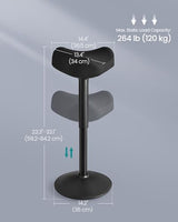 SONGMICS Ergonomic Wobble Stool, Height Adjustable Standing Desk Stool 23.3-33.1 Inches, Swivel Balance Chair with Non-Slip Base, Saddle Seat, for Active Sitting, Office, Home, Ink Black UOSC008B01 SONGMICS