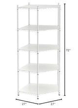 Honey-Can-Do 5-Tier Corner Shelf 72H x 27D x 27W Honey-Can-Do