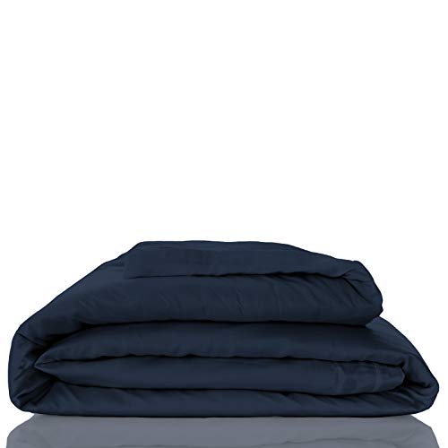 KICKEE Luxury Duvet Cover, 100% Viscose from Bamboo, Hotel Style, Silky Soft Comforter, Minimalist Bedding Collection(Suede Blue, Full/Queen) Kic Kee Pants