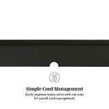 Walker Edison Zee Modern Floating Mounted Minimalist Stand for TVs up to 70 Inches, 65 Inch, Solid Black Walker Edison