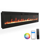 ROCSUMOO Smart Electric Fireplace - 80 Inch Electric Fireplace Inserts, Wall Mount or in-Wall Recessed Fireplace Heater, Electric Fire Place W/12H Timer, Flame Colors and Brightness (80 Inch, WiFi) ROCSUMOO