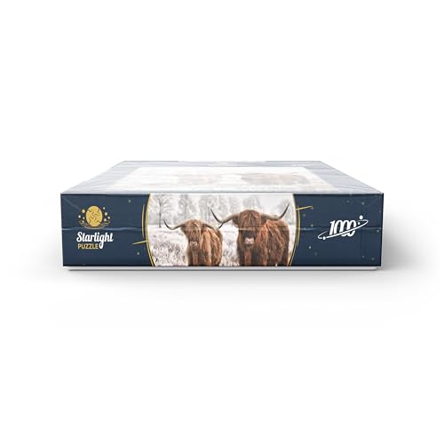 MyPuzzle Hairy Scottish Highland Cattle in A Winter Landscape - Premium 1000 Piece Jigsaw Puzzle for Adults MyPuzzle.com