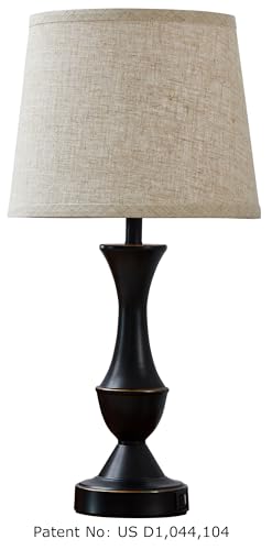 Upgraded Touch Table Lamps Set of 2, 22" Tall Bedside Lamps with USB C+A Ports, 3 Way Dimmable Nightstand Lamps for Bedroom, Living Room, Office, Black Lamps with Beige Lampshade, Bulb Included Luvkczc