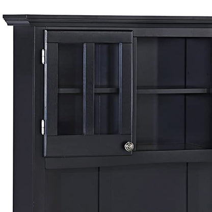 Homestyles sideboards-buffets-credenzas, Server with Hutch, Black - WoodArtSupply