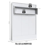 Oakland Living Easy-Lift Full Murphy Wall Bed in White with Shelf Oakland Living
