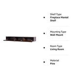 MANTELSDIRECT Houston Floating Wood Mantel Shelf with Hidden Storage Compartment - Coffee Bean 72 Inch | Beautiful Wooden Rustic Shelf for TV Remotes, Controllers, and Décor MANTELSDIRECT
