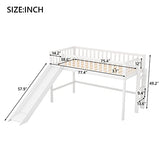 Bellemave Twin Size Loft Bed with Ladder & Slide, Toddler Loftbeds with Safety Rails,Wood Twin Low Loft Bed with Storage Space for Kids Toddler (White) Bellemave