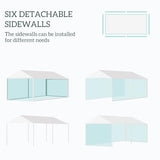 Outsunny 10' x 20' Party Tent, Outdoor Wedding Canopy & Gazebo with Removable Sidewalls, Shade Shelter for Events, BBQs, White Outsunny