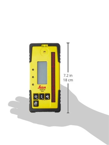 Leica RE 160 Digital Rugby Rod Eye 160 Digital Rotary Laser Receiver, Yellow - WoodArtSupply