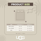 UGG Full/Queen Comforter Set – 3 Piece Luxury Reversible Plush Queen Bed Set with Down Alternative Fill, Soft Comforter Bedding Set with 2 Queen Shams for Home & Bedroom Decor, Seal Gray (Corey) UGG