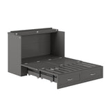 AFI Hamilton Full Murphy Bed Chest with Mattress, Storage, and Built-in Charger in Grey AFI