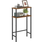 Asgolion Narrow Console Table, 15.7" Small Entryway Table, 2-Tier Sofa Table with Storage, Skinny Console Tables for Entryway, Hallway, Bedroom, Living Room, Foyer, Rustic Brown Asgolion