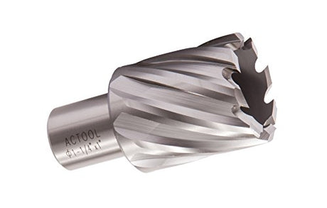 ACTOOL 1-1/4" Diameter × 1" Depth of Cut HSS ANNULAR Cutter with 3/4'' Weldon Shank ACTOOL