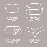 FLXXIE Toddler Bedding Set - 4 Piece Microfiber Crib Sheet Set, Crib Bedding Set Includes Quilted Comforter, Flat Top Sheet, Fitted Sheet, Envelope Pillow Case for Boys and Girls, Navy Blue FLXXIE
