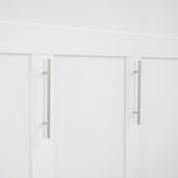 Merax Full Size Murphy Bed with 4 Storage Drawers, Wall Murphy Bed Full with Shelves and LED Lights, No Box Spring Needed, White Merax