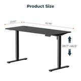 FitStand Adjustable Stand Up Desk Standing Desk, 63x24 Inches Home Office Desk with Memory Preset, Computer Workstation Splice Black Top + Black Frame FitStand