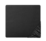 MILVOWOC Satin Fitted Sheet Twin XL, Black Single, Luxury Deep Pocket Bottom Bed Sheet, Soft Silky Bedding MILVOWOC