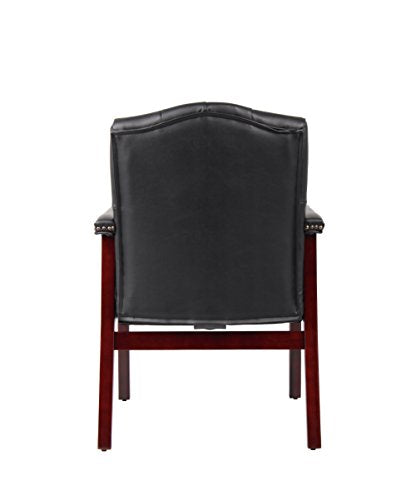 Boss Office Products Ivy League Executive Guest Chair, Vinyl, Black Boss Office Products