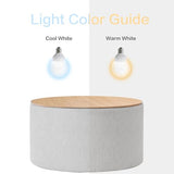 HomePop Storage Ottoman with Wood Grain Top - Light Gray Textured Woven HomePop