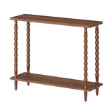 HOOBRO 39.4'' Console Table, 2-Tier Entryway Table Sofa Table with Storage, Mid-Century Modern Behind Couch Table with Rubberwood Leg for Living Room, Hallway, Foyer, Walnut WL105XG01 HOOBRO