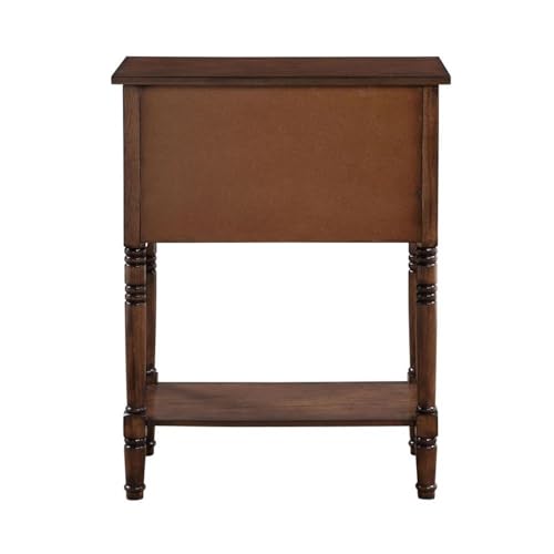 Convenience Concepts Kendra Entryway Hall Table 23.75" - 3 Storage Drawers, Traditional Console with Shelf for Decor, Office & Hallway Organizer, No Tools Assembly, Solid Wood Legs, Dark Oak Convenience Concepts