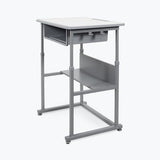 Luxor Student-M Student Desk - Manual Adjustable Desk, Ample Storage with Open Book Box and Shelf, 27.5"W x 19.5"D x 24.5" to 42"H Luxor