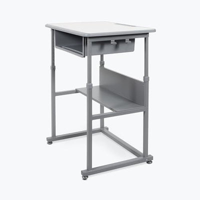Luxor Student-M Student Desk - Manual Adjustable Desk, Ample Storage with Open Book Box and Shelf, 27.5"W x 19.5"D x 24.5" to 42"H