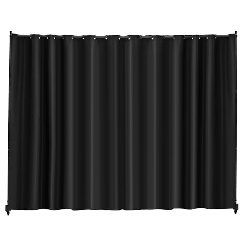 VEVOR Room Divider, Portable Panel Room Divider with Wheels Curtain Divider Stand, Freestanding Room Divider Privacy Screen for Office, Bedroom, Dining Room, Study, Black VEVOR