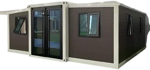 COMFYHOMES Expandable 19X20 FT 1/2 Bedroom Prefab House with Bathroom, Living Room, Kitchen, Windows and Lockable Door for Office, Hotel, Villa, Hospital, Shop, Warehouse (19X20 FT(with Restr - WoodArtSupply