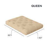 Royal Sleep Products by The Futon Factory 6 inch Memory Foam Futon Mattress - Solid Khaki Cover - Queen Size - CertiPUR Certified Foams - Made in USA - (Frame not Included) Royal Sleep Products
