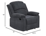 Relax-A-Lounger Drew 34.75" Manual Pull Handle Recliner, Modern Overstuffed, Pocket Coil Comfort, Soft Microfiber Fabric, Java Relax-A-Lounger