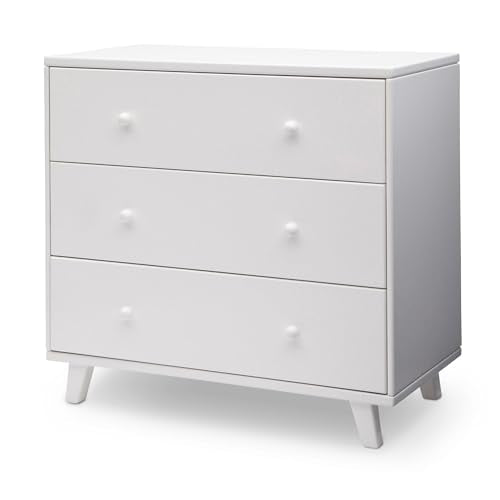 Delta Children Ava 3 Drawer Dresser with Changing Top and Interlocking Drawers - Greenguard Gold Certified, White Delta Children