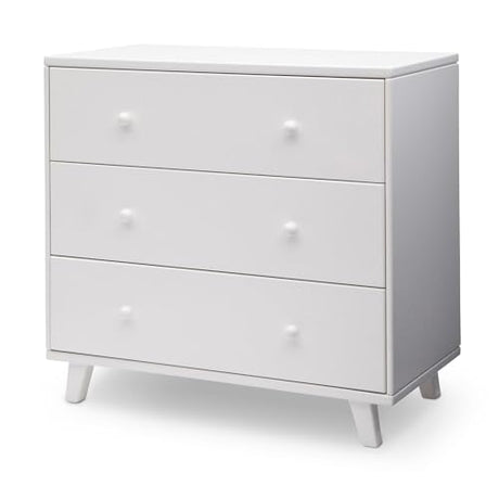 Delta Children Ava 3 Drawer Dresser with Changing Top and Interlocking Drawers - Greenguard Gold Certified, White Delta Children
