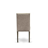 East West Furniture Lassale 11 Piece Dinette Set Includes a Rectangle Table with Butterfly Leaf and 10 Dark Khaki Linen Fabric Parson Dining Chairs, 42x92 Inch, Antique Walnut East West Furniture