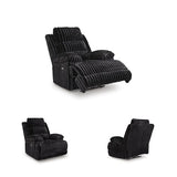 Signature Design by Ashley Higgesbee Modern Power Recliner with USB Port and Pillow-Top Armrest, Black