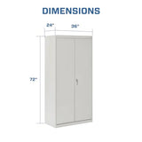 Sandusky Lee CAC1362472-05 Combination Garage Storage Cabinet, Steel Utility Cabinet with Adjustable Shelves, 72" H, Dove Gray Sandusky