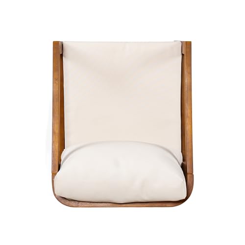 Christopher Knight Home Lucid Set of 2 Outdoor Dining Chair, Acacia Wood Frame Dining Chairs, Accent Chair Set with Comfortable Cushions, Patio Armchair for Backyard Poolside Garden, Natural + Beige Christopher Knight Home