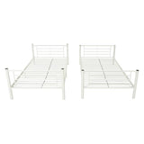 Walker Edison Elodie Urban Industrial Twin over Twin Metal Bunk Bed, Twin over Twin, White Walker Edison