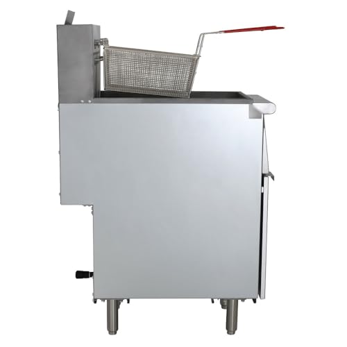 Kratos Commercial Deep Fryer - Three Heating Tubes, Floor Standing, Gas Powered, 40 lb. Capacity, 90,000 Total BTU, 15.5W (29Y-010-NAT) Kratos