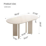 GlimBiz Modern White Oval Kitchen Table, Dining Table for 4-6 People, Easy to Assemble Accent Oval Dinner Room Table with Four Legs for Home,Apartment,Dining Room,Kitchen (Table Only) GlimBiz