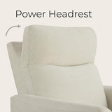 CHITA Power Recliner Chair for Adults, Electric Zero Clearance Wall Hugger Recliner for Small Spaces, Modern Living Room and RV Recliner Chair with Adjustable Power Headrest & Charging Ports, Cream